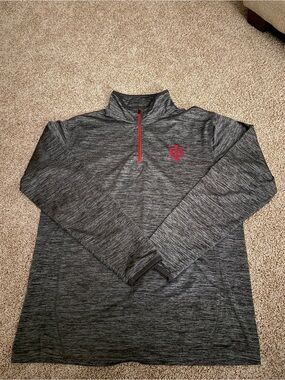 Colosseum Gray Heather Jacket with Red Zipper